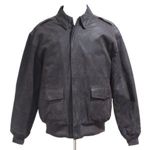 Air Force Leather Bomber Jacket Luxury Lane Landing Leathers Brown Large Tall LT